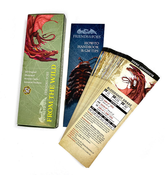 Stat Trackers 50 Original DND Cards 5E - Friends & Foes: From the Wild