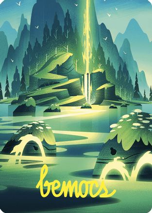 Leyline of Abundance Art Card (Gold-Stamped Signature) (ASWOE-073) - Art Series: Wilds of Eldraine