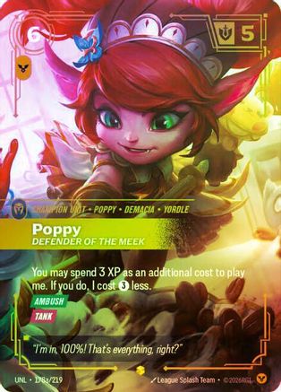 Poppy - Defender of the Meek (Alternate Art) (178a/219) - Riftbound Organized Play Promotional Cards Foil