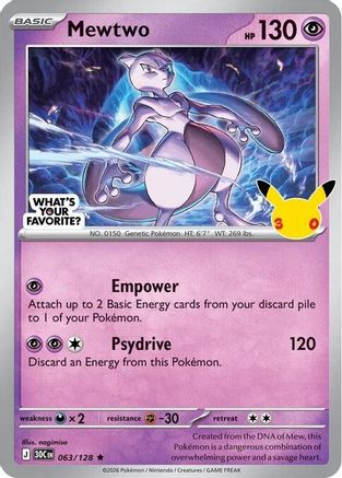 Mewtwo (What's Your Favorite Stamp) (063/128) - Holofoil Miscellaneous Cards & Products - Rare