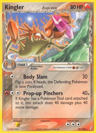 pokemon card kingler PRYME TRADING CARDS this attack does 60 more damage Kingler Spectra (99) 2000 Topps