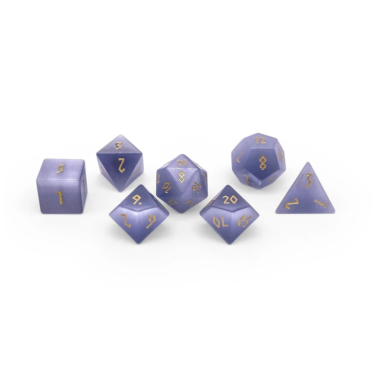 Norse Foundry 7 Die Gemstone RPG Dice Set: Grey Cats Eye