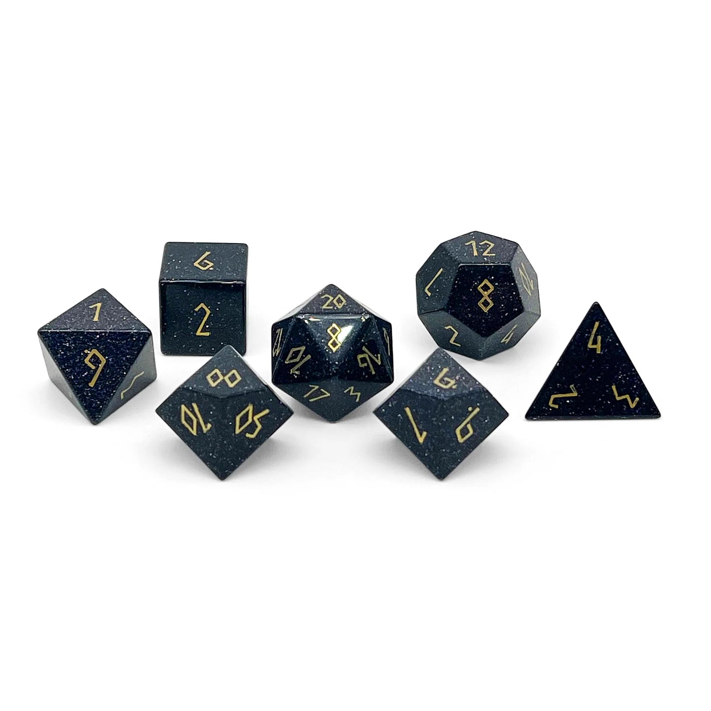 Norse Foundry 7 Die Gemstone RPG Dice Set: Blue Sandstone