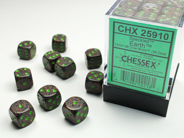 Chessex 12mm d6 Dice Block - Speckled Earth (36 dice)