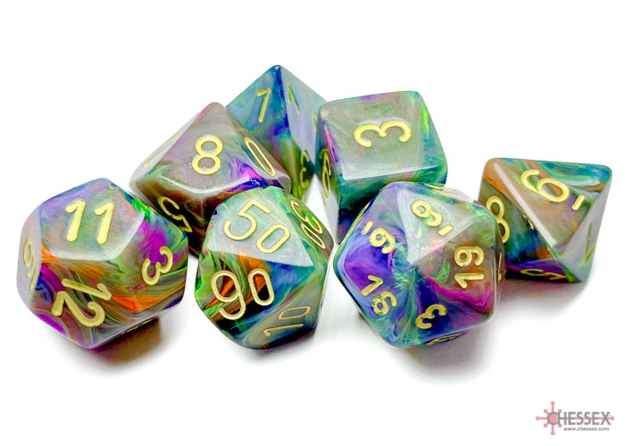 Chessex Festive: Rio/Yellow 7 Dice Set