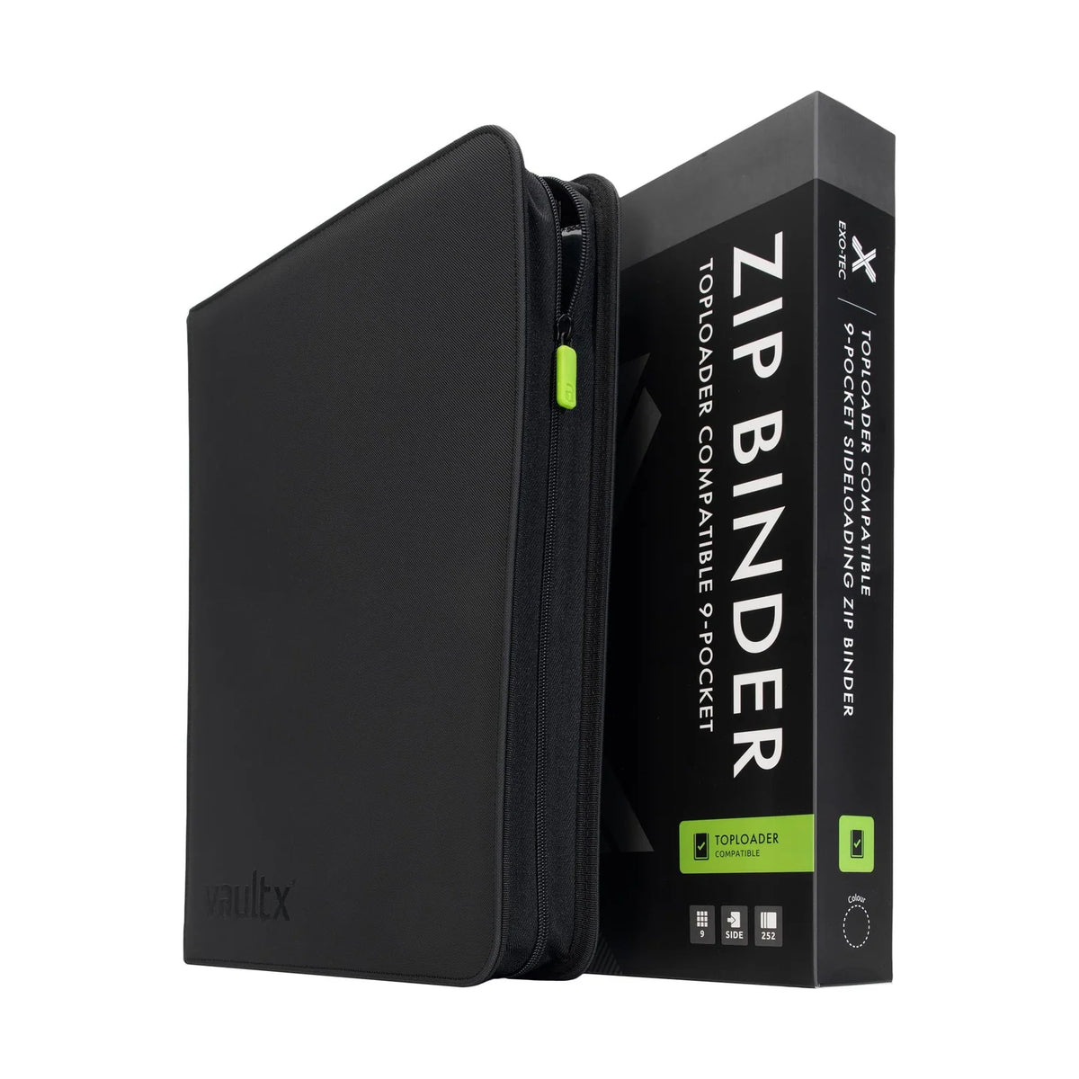 Vault X: 9-Pocket Exo-Tec® Top Loader Compatible Zip Binder