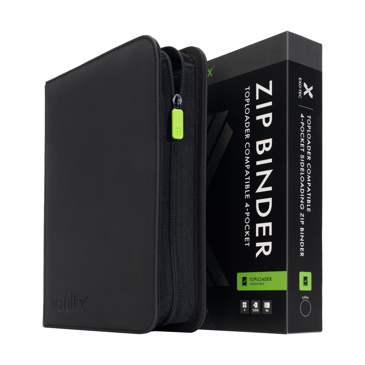 Vault X: 4-Pocket Exo-Tec® Top Loader Compatible Zip Binder