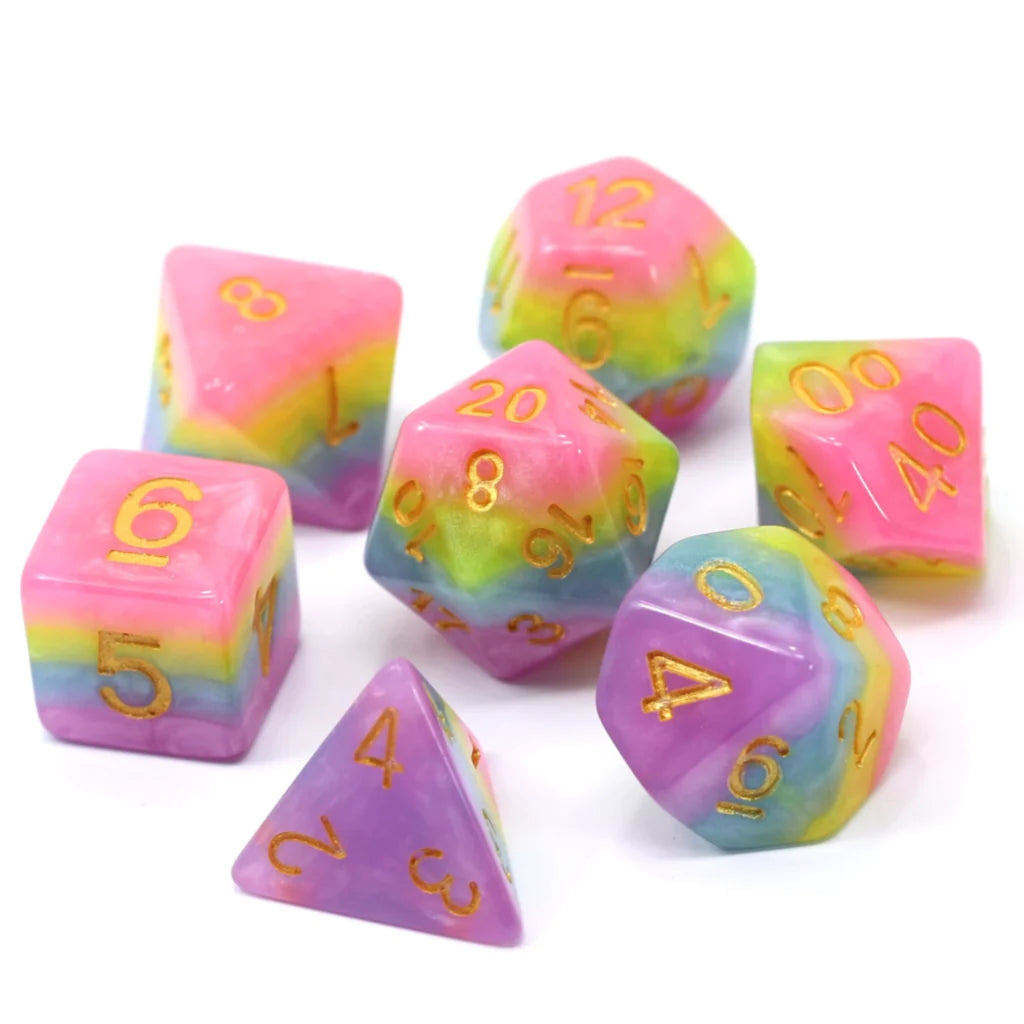Die Hard Dice 7pc RPG Set - Princess Unicorn Bubblegum