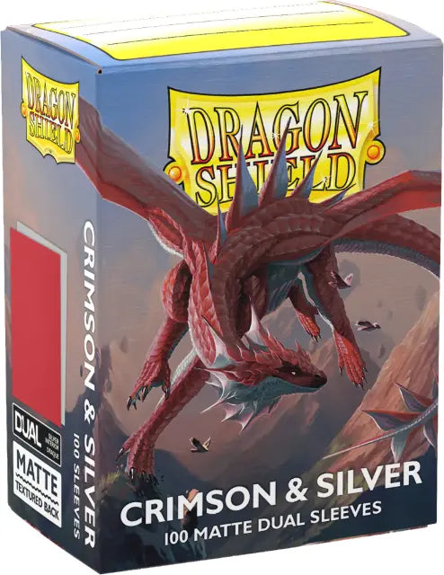 Dragon Shield: Standard 100ct Sleeves - Crimson & Silver (Dual Matte)