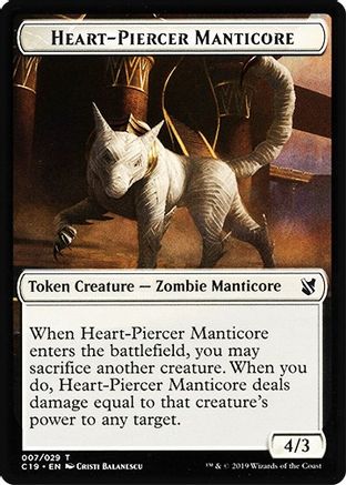 Heart-Piercer Manticore // Dragon Double-Sided Token (C19-7 // 12) - Commander 2019