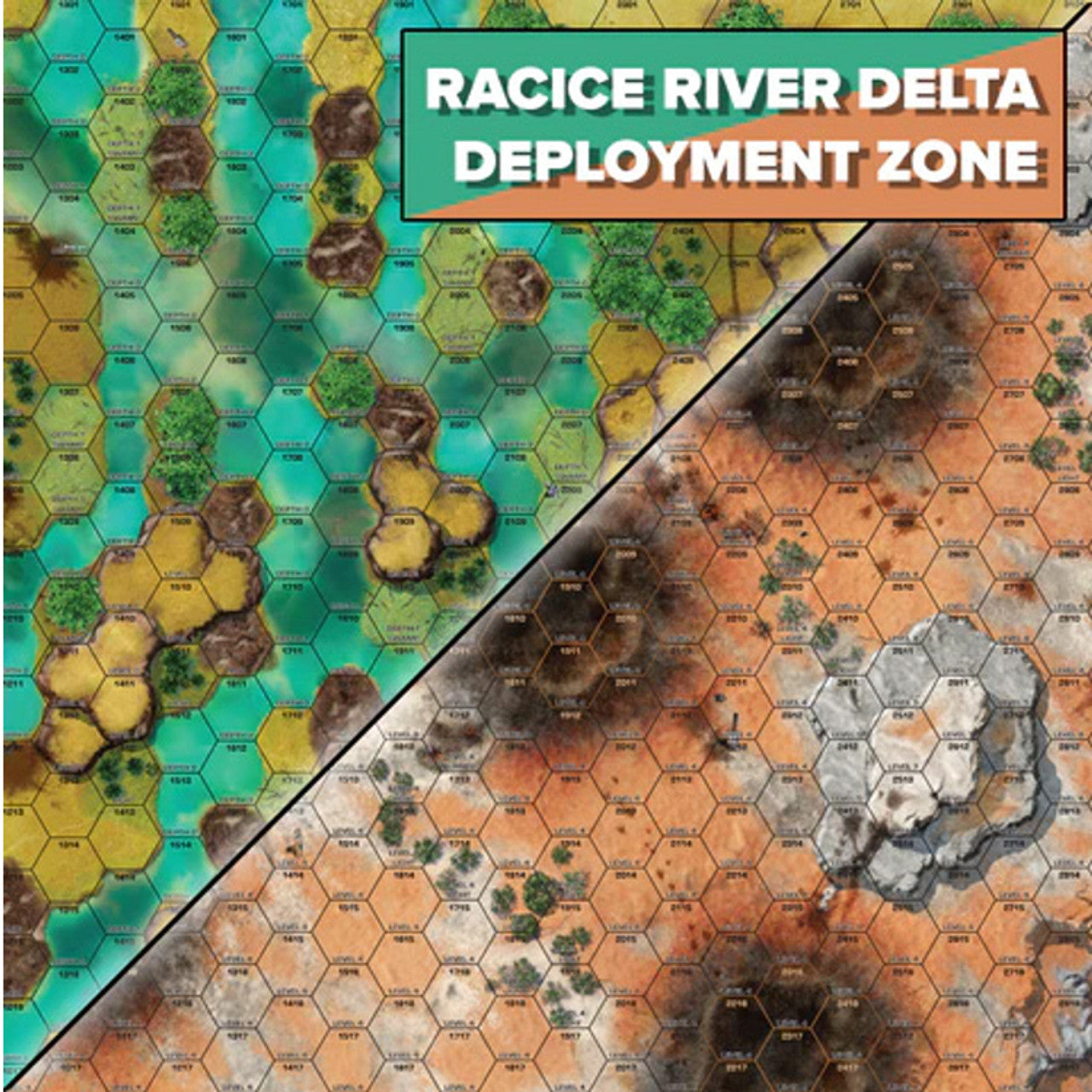 BattleTech - Tukayyid: Racice River Delta/Deployment Zone Battlemat