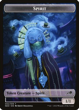 Spirit (002) // Treasure (017) Double Sided Token (NEO-2 // 17) - Kamigawa: Neon Dynasty