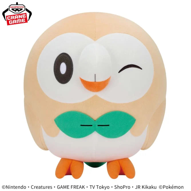Banpresto Pokemon Mega Mofugutto Plush Rowlet 12"