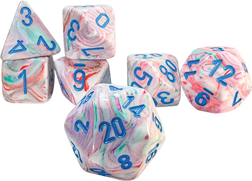 Chessex Mega Dice: Mega-hedral Pop Art/ Blue 7-Die Set