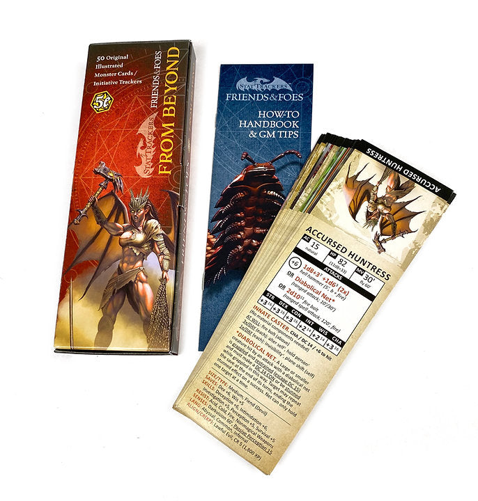 Stat Trackers 50 Original DND Cards 5E - Friends & Foes: From Beyond
