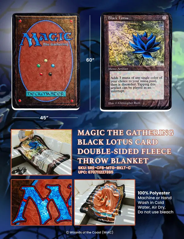 Magic: The Gathering Blanket: Black Lotus (Double Sided)