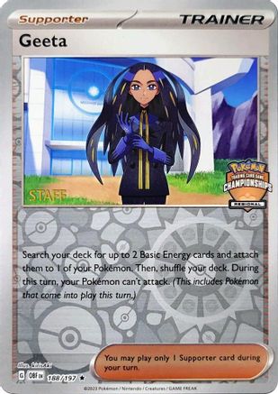 Geeta (Regional Championships) [Staff] (188/197) - Reverse Holofoil League & Championship Cards - Promo