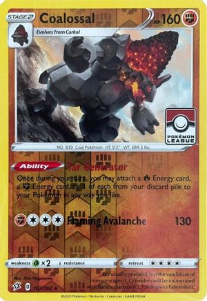 Coalossal (League Promo) (107/192) - Reverse Holofoil League & Championship Cards - Promo