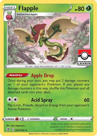 Flapple (League Promo) (022/192) - Reverse Holofoil League & Championship Cards - Promo
