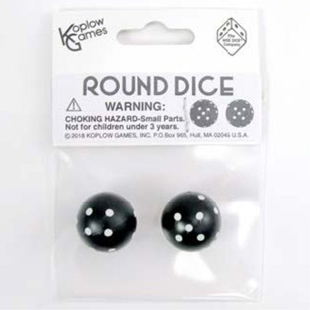 Koplow Games Round Dice D6 (1 Pair) - Black