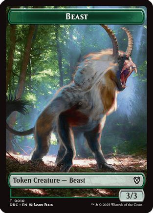 Beast (0010) // Beast (0011) Double-Sided Token [Aetherdrift Commander]