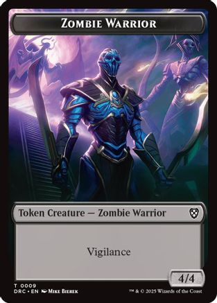 Zombie Warrior // Zombie (0003) Double-Sided Token [Aetherdrift Tokens]