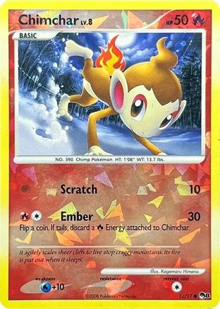 Chimchar (Cracked Ice Holo) (012/017) - Holofoil POP Series 8 - Common