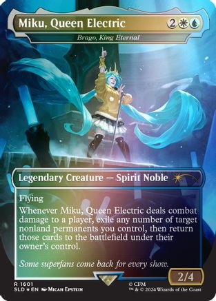 Miku, Queen Electric - Brago, King Eternal (Rainbow Foil - Japanese) [Secret Lair Drop Series]