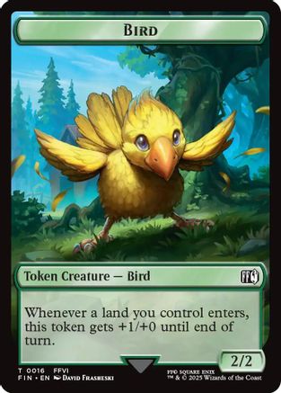 Bird (0016) // Wizard (0014) Double-Sided Token [FINAL FANTASY Tokens]
