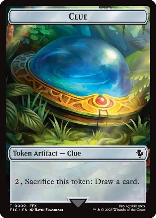 Clue // Treasure Double-Sided Token (Surge Foil) [FINAL FANTASY Commander Tokens]