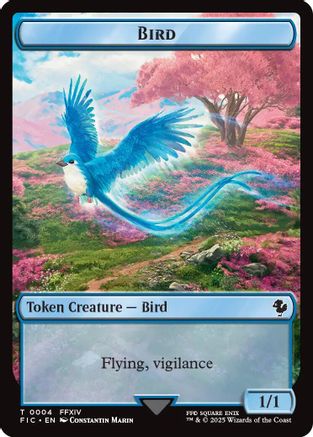 Bird // Hero (0004) Double Sided Token [FINAL FANTASY Commander Tokens]