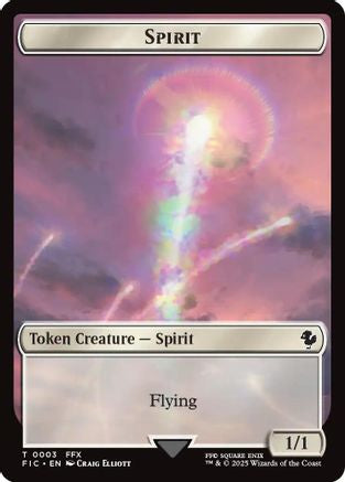 Spirit // Hero (0002) Double-Sided Token [FINAL FANTASY Commander Tokens]