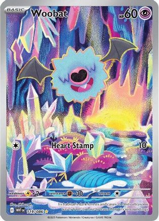 Woobat (119/086) - Holofoil SV White Flare - Illustration Rare