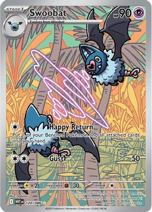 Swoobat (120/086) - Holofoil SV White Flare - Illustration Rare