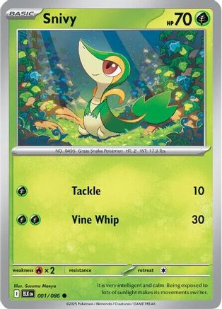 Snivy (001/086) - Holofoil SV Black Bolt - Common
