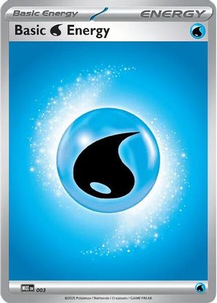 Basic Water Energy (003) - Reverse Holofoil MEE Mega Evolution Energies - Common