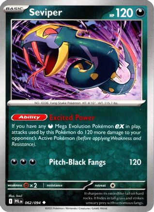 Seviper (062/094) - Reverse Holofoil ME02 Phantasmal Flames - Uncommon
