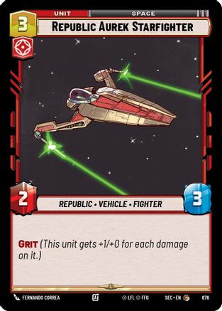 Republic Aurek Starfighter (Foil) (676) - Secrets of Power Foil
