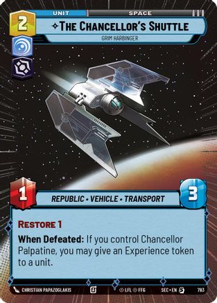 The Chancellor's Shuttle - Grim Harbinger (Hyperspace Foil) (783) - Secrets of Power Foil