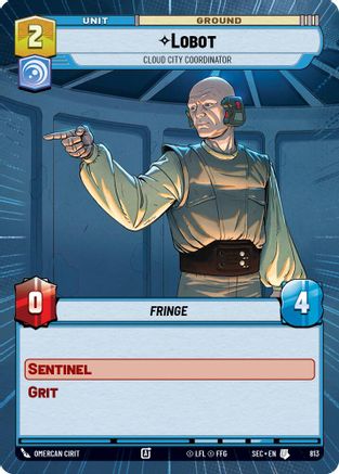 Lobot - Cloud City Coordinator (Hyperspace Foil) (813) - Secrets of Power Foil