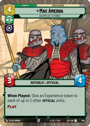 Mas Amedda - Accomplice to Power (Hyperspace Foil) (840) - Secrets of Power Foil