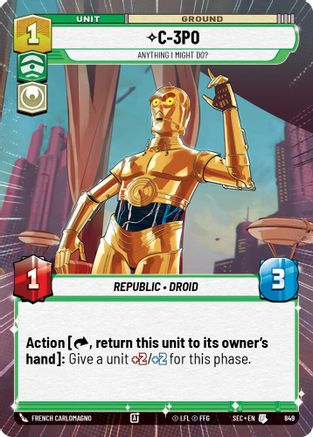 C-3PO - Anything I Might Do? (Hyperspace Foil) (849) - Secrets of Power Foil