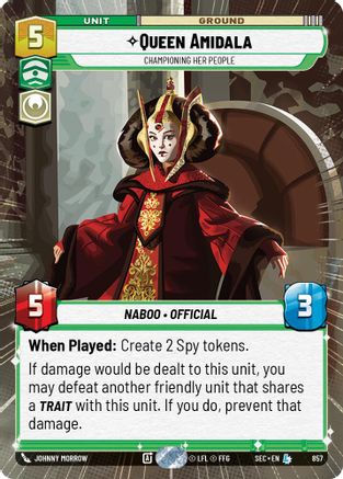 Queen Amidala - Championing Her People (Hyperspace Foil) (857) - Secrets of Power Foil