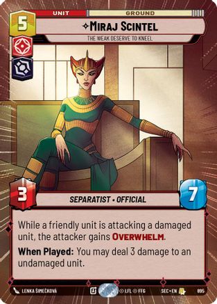 Miraj Scintel - The Weak Deserve to Kneel (Hyperspace Foil) (895) - Secrets of Power Foil