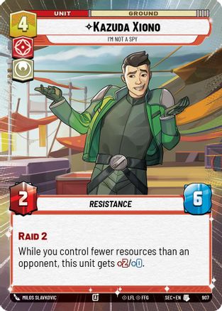 Kazuda Xiono - I'm Not A Spy (Hyperspace Foil) (907) - Secrets of Power Foil