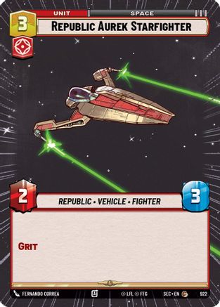 Republic Aurek Starfighter (Hyperspace Foil) (922) - Secrets of Power Foil