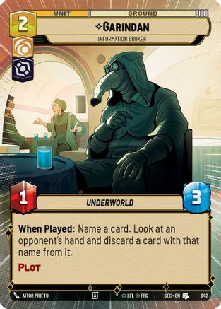 Garindan - Information Broker (Hyperspace Foil) (942) - Secrets of Power Foil