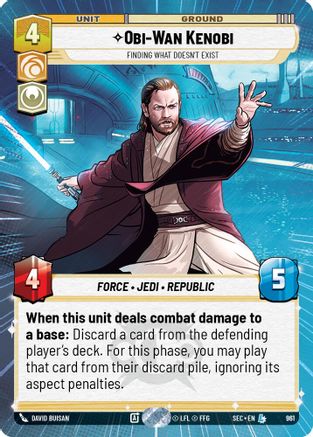 Obi-Wan Kenobi - Finding What Doesn't Exist (Hyperspace Foil) (961) - Secrets of Power Foil