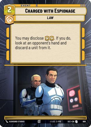 Charged with Espionage (Hyperspace Foil) (986) - Secrets of Power Foil