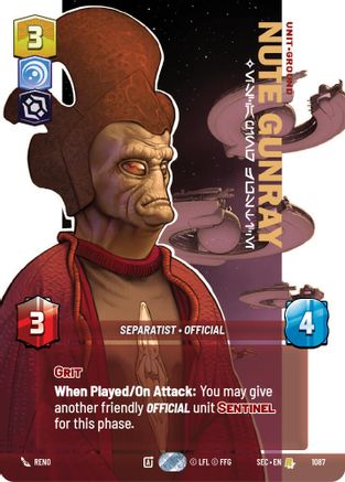 Nute Gunray - Escaping Justice (Prestige Foil) (1087) - Secrets of Power Foil